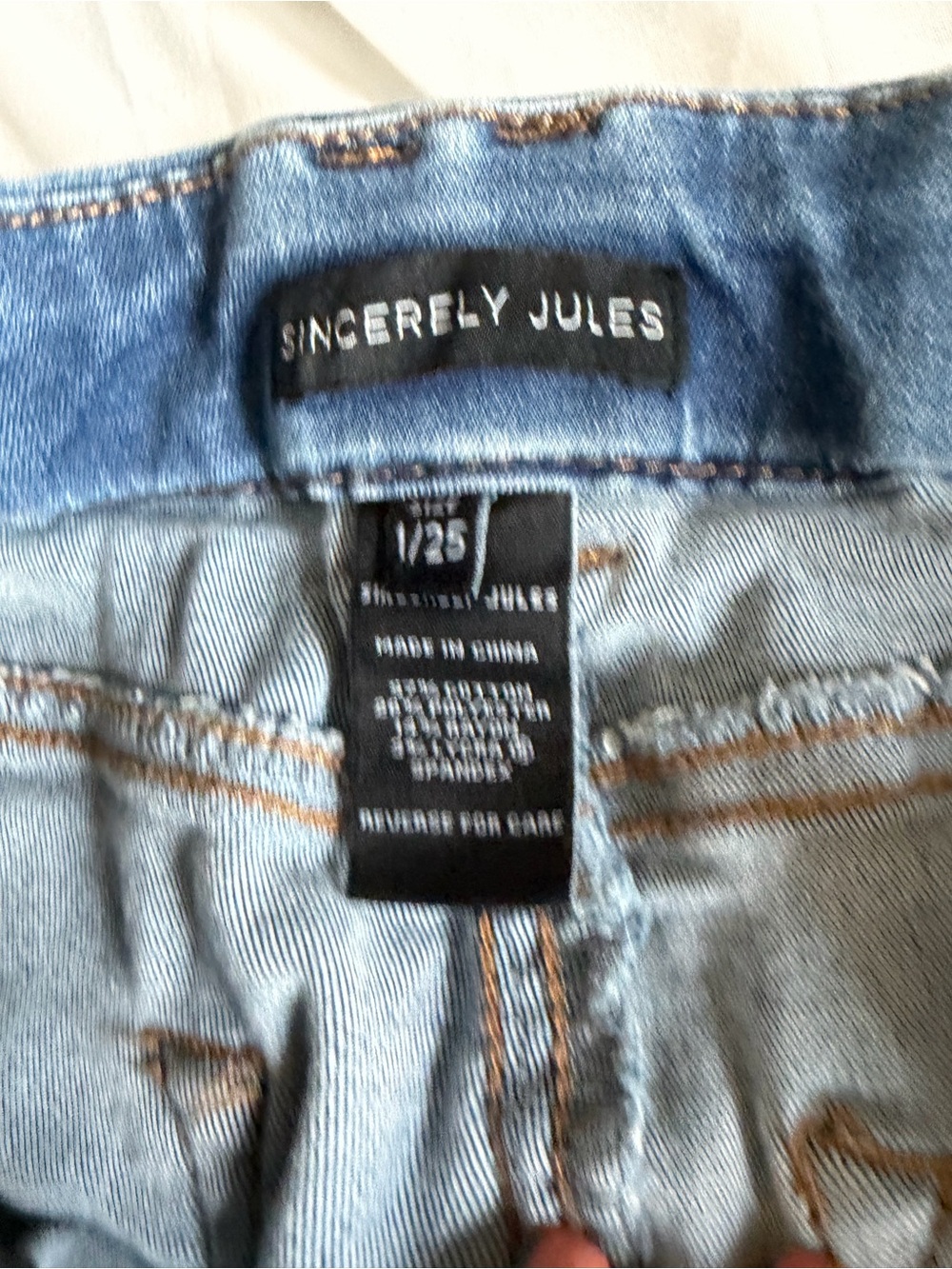 Sincerely Jules High Rise Flare Jeans Size 25 Light Wash Stretch Denim - Picture 6 of 6